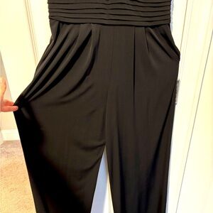 Black cap sleeve jumpsuit